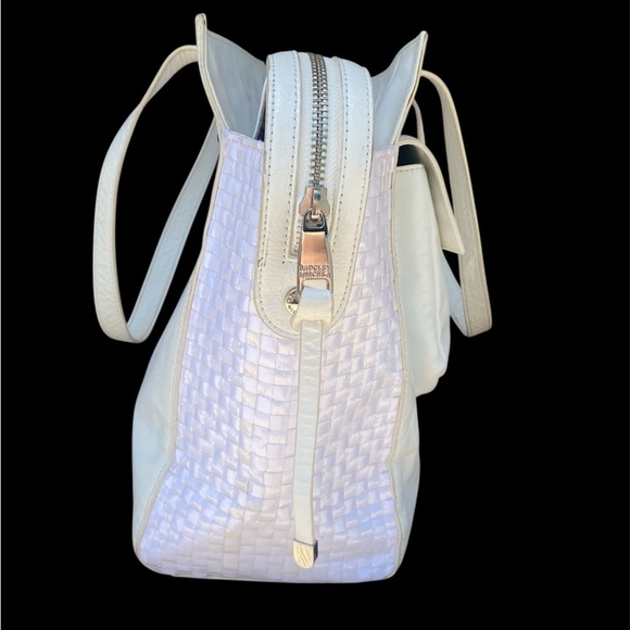 Badgley Mischka Helena Raffia Shine Smooth Leather Tote - Picture 4 of 8